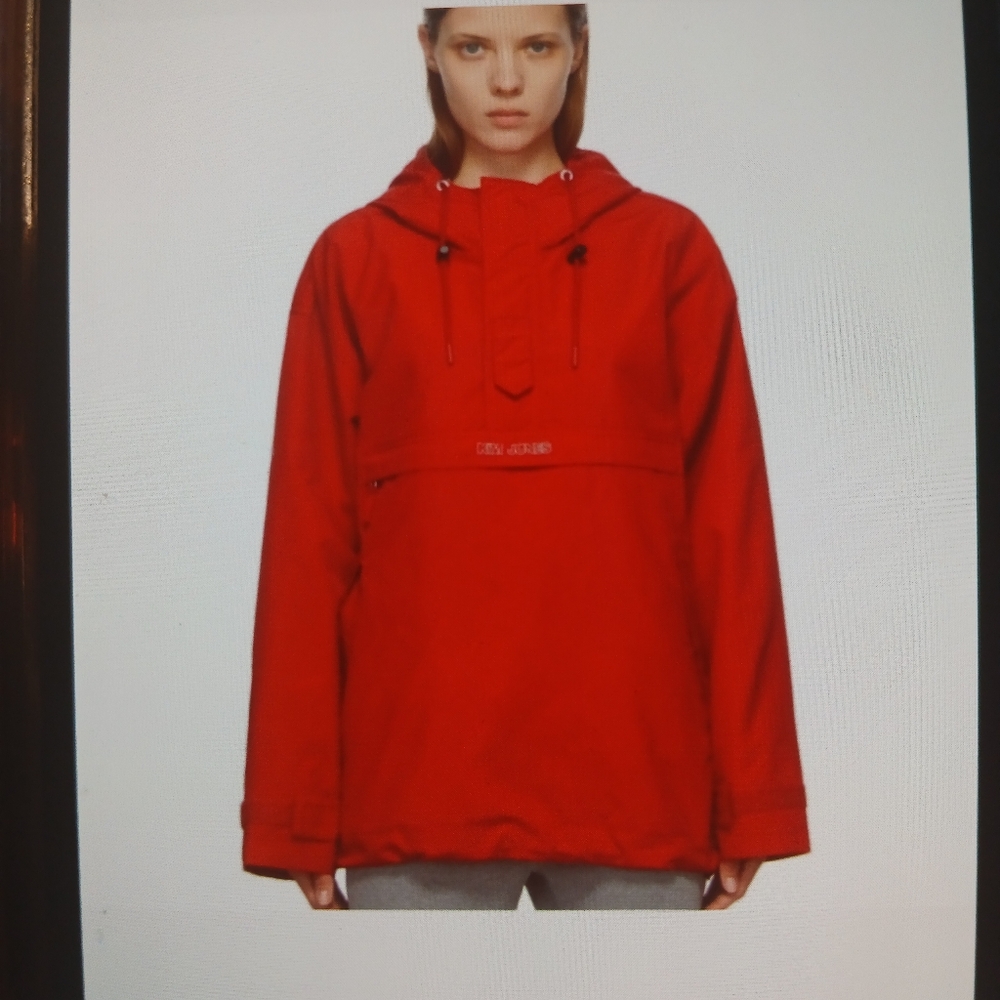 Converse Red Windbreaker with Hood and Half-Zip